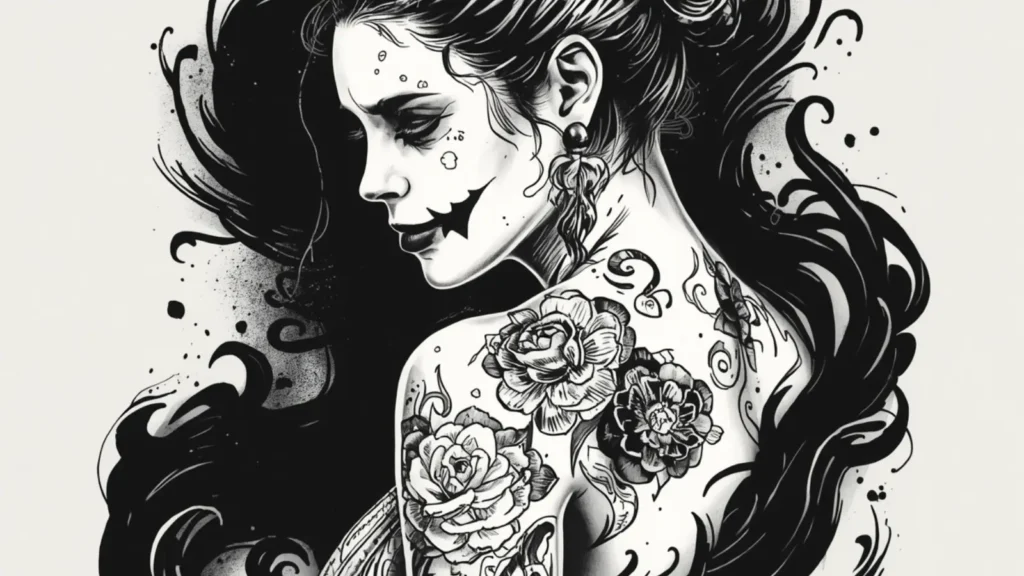 joker tattoo stencil